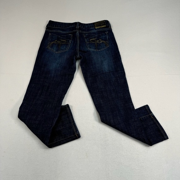 A Chip And Pepper Straight Leg Crop Jean Womens Juniors Sz 7 Dark Wash Low Rise - Picture 3 of 13
